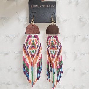 Bijoux Terner Beaded Tassel Dangly Earrings